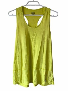 Salomon Running Tank Top Racerback Moisture Wicking Trail Hiking Yellow Flowy